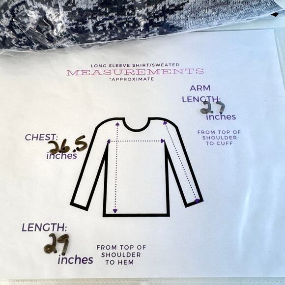 Chico's Womens Pullover Sweater Size XXL Blouson Sleeve Floral Knit Classic Navy - Picture 8 of 8